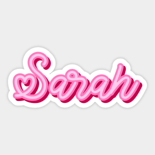 Sarah name pink heart Sticker